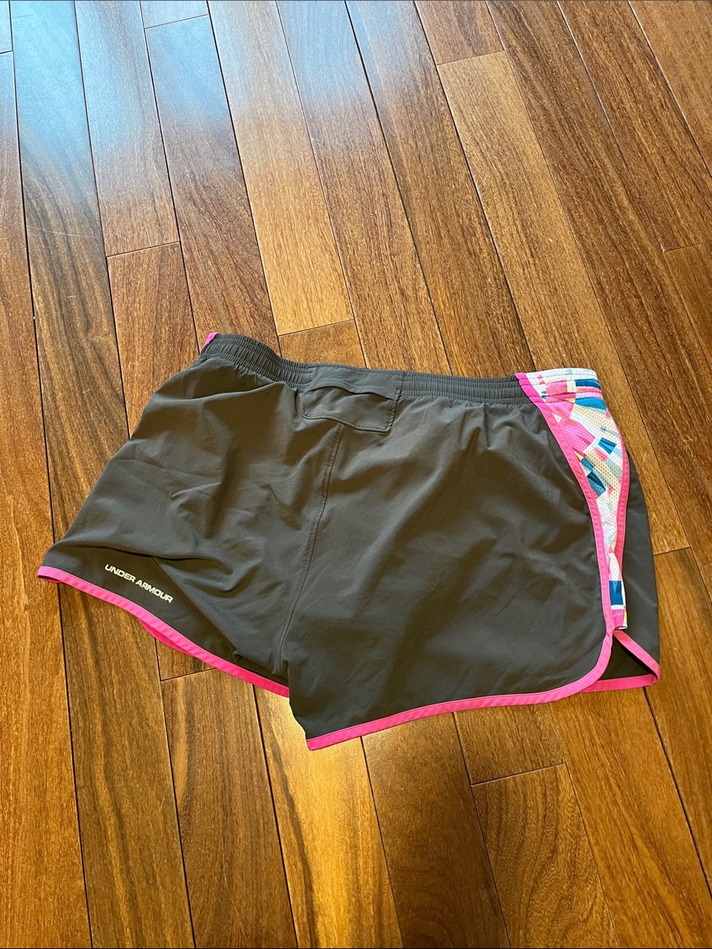 Under Armour Women's Black Running Shorts with Pink Trim